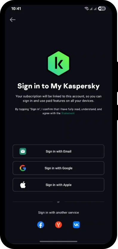 Masuk ke My Kaspersky